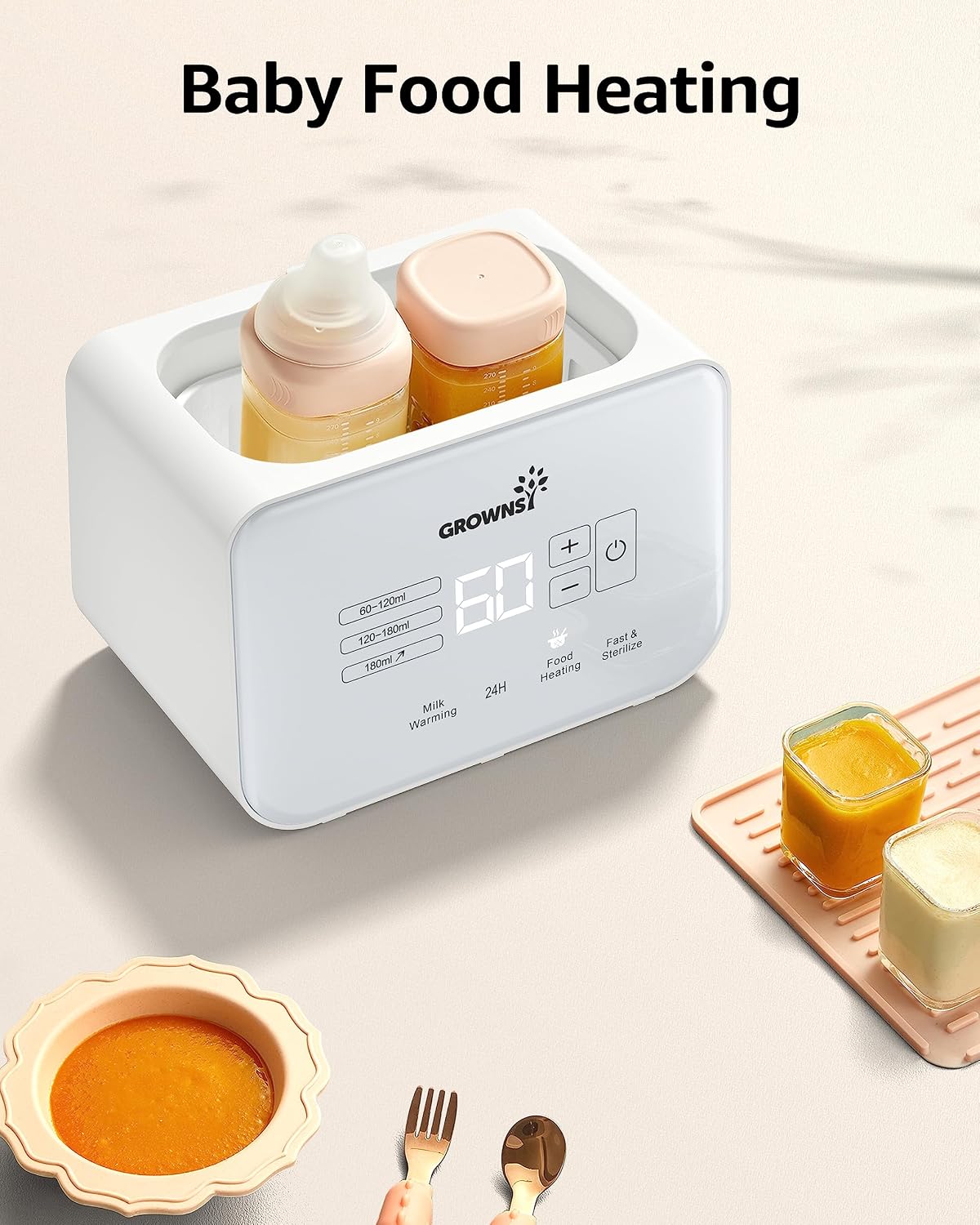 Thumbnail 4 de GROWNSY Fast Double Baby Bottle Warmer, 8-in-1 with Timer and Temperature Control