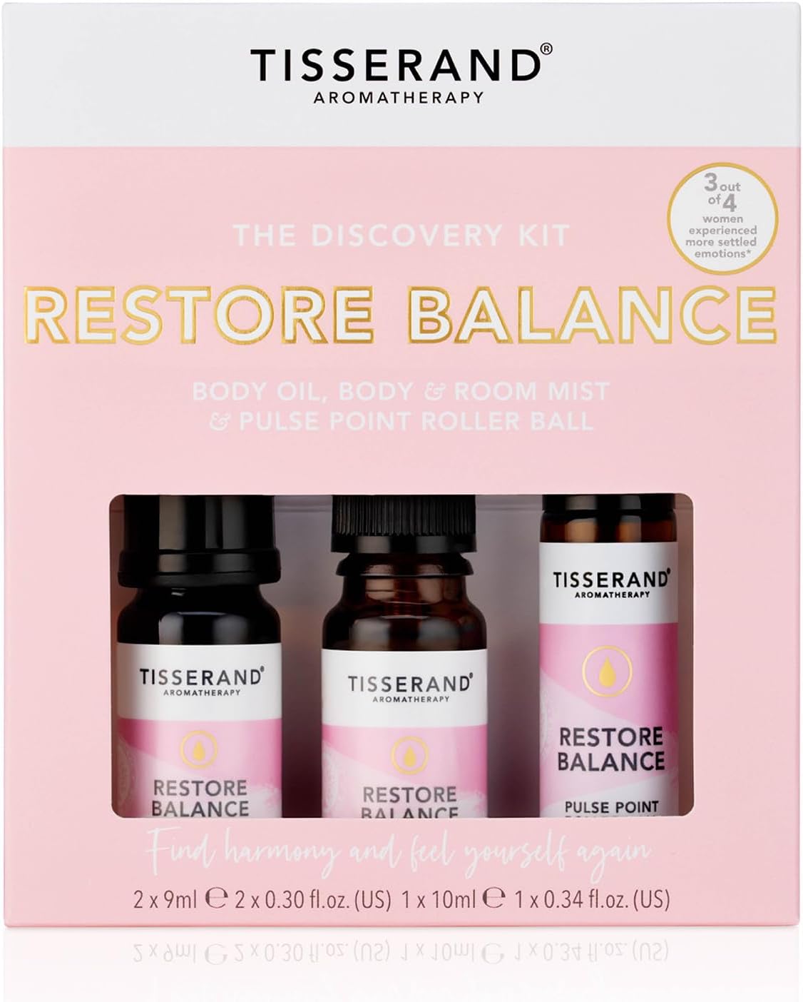 Thumbnail 1 de Tisserand Restore Balance Discovery Kit – Roller Ball, Body Oil & Mist