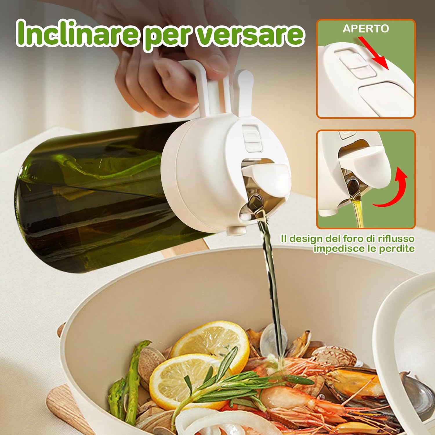 Thumbnail 6 de YARRAMATE Spruzzino Olio in Vetro 2 in 1: dosatore e nebulizzatore da 470 ml, nero