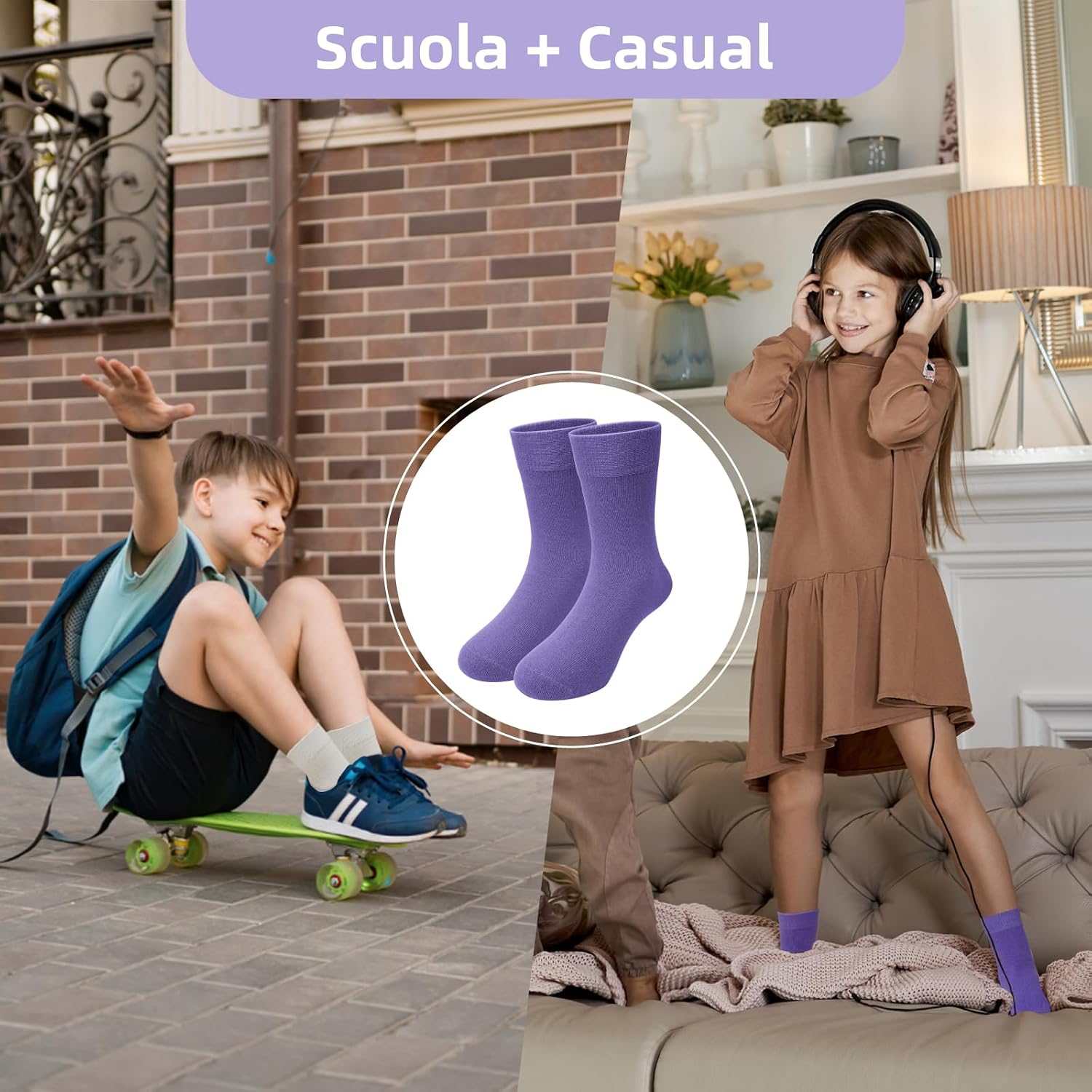 Thumbnail 6 de PUTUO Calzini Bambini 5 Paia 2-14 anni