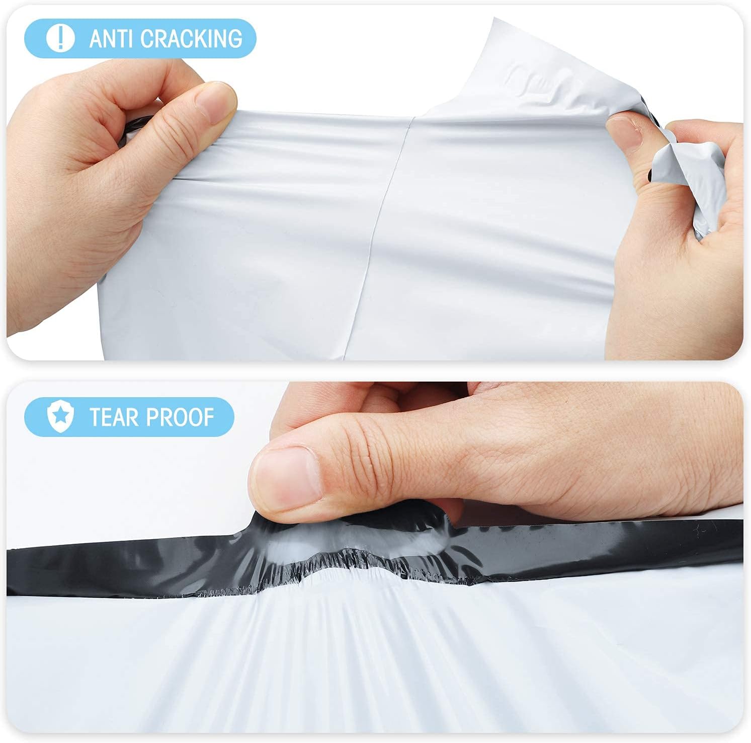 Thumbnail 3 de Switory 100 Pack Waterproof Poly Mailers, 35.5cm x 48.2cm (White) Postage Bags