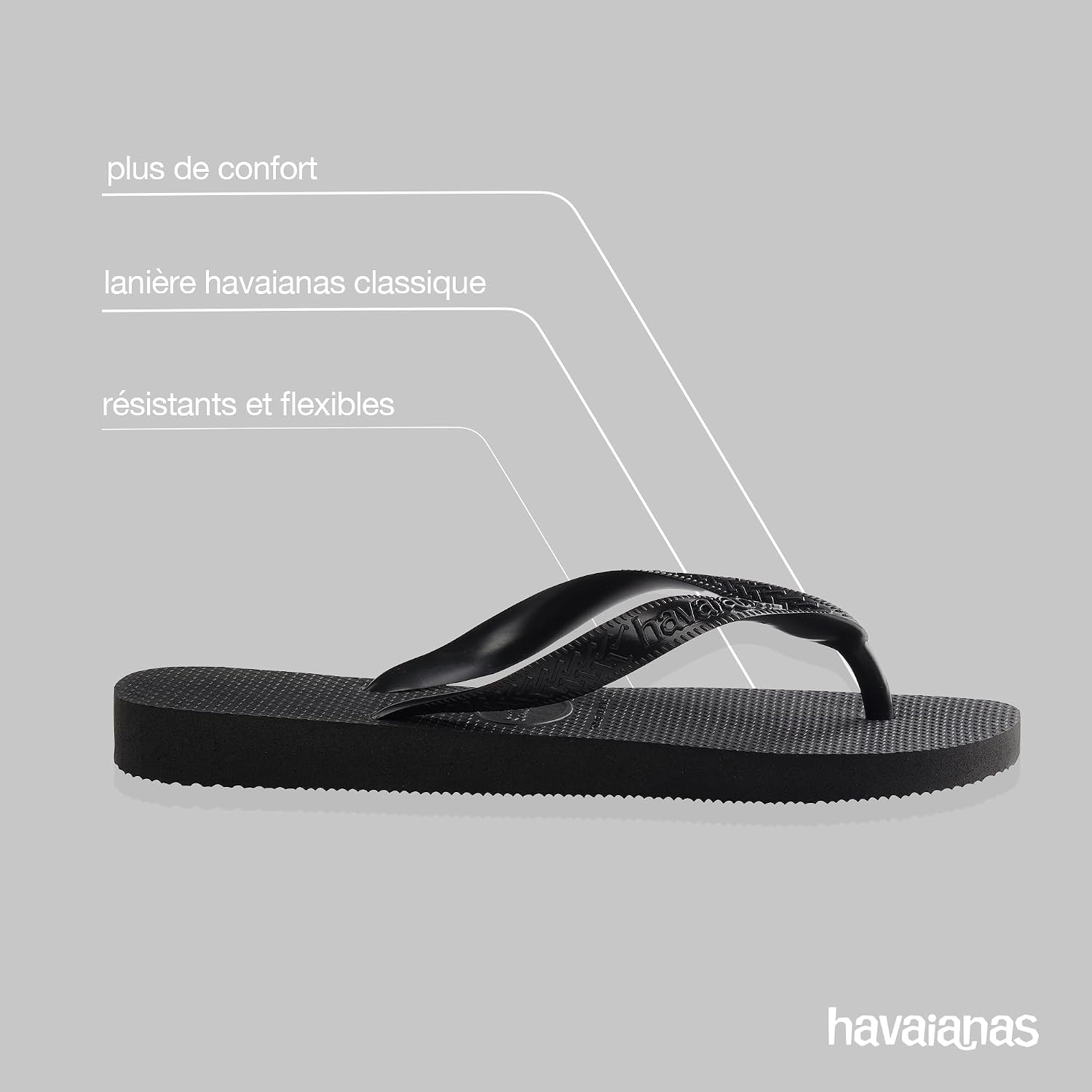 Detalle de Havaianas Mixte Top Tongs : tongs classiques, confort et semelle antidérapante