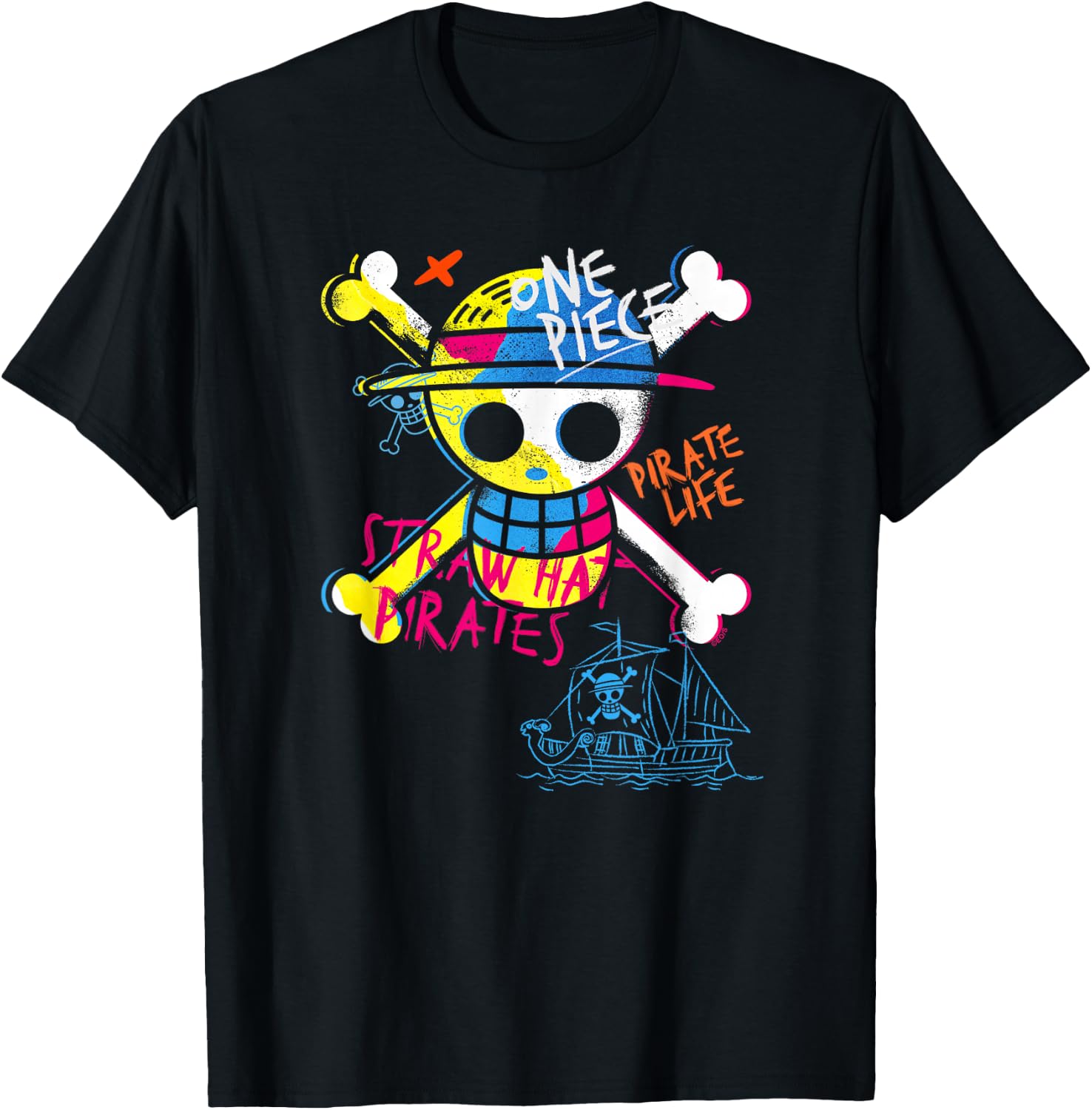 Detalle de One Piece Jolly Roger Graffiti T-Shirt