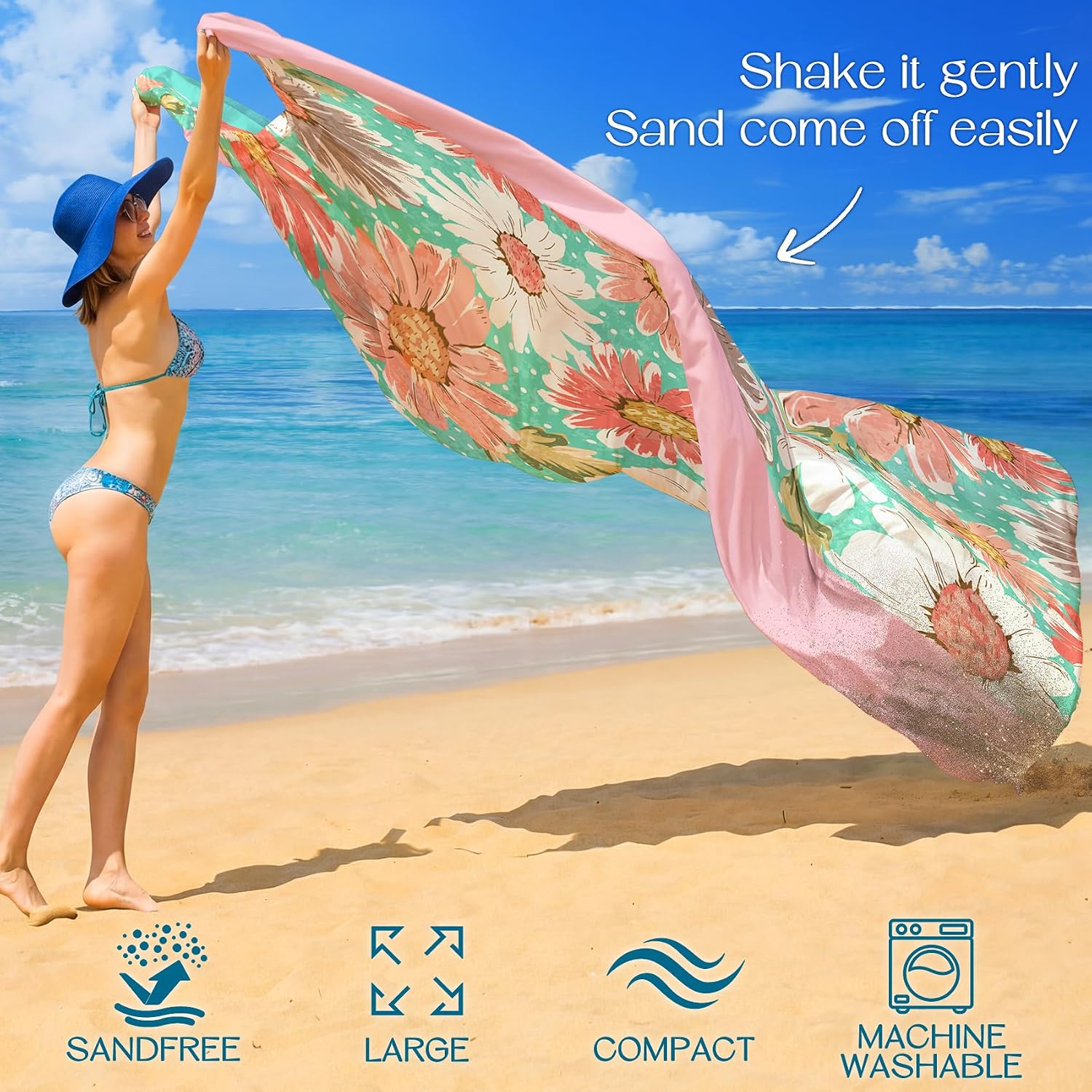 Detalle de Waterproof Sandproof Beach Blanket, 78 x 110 in