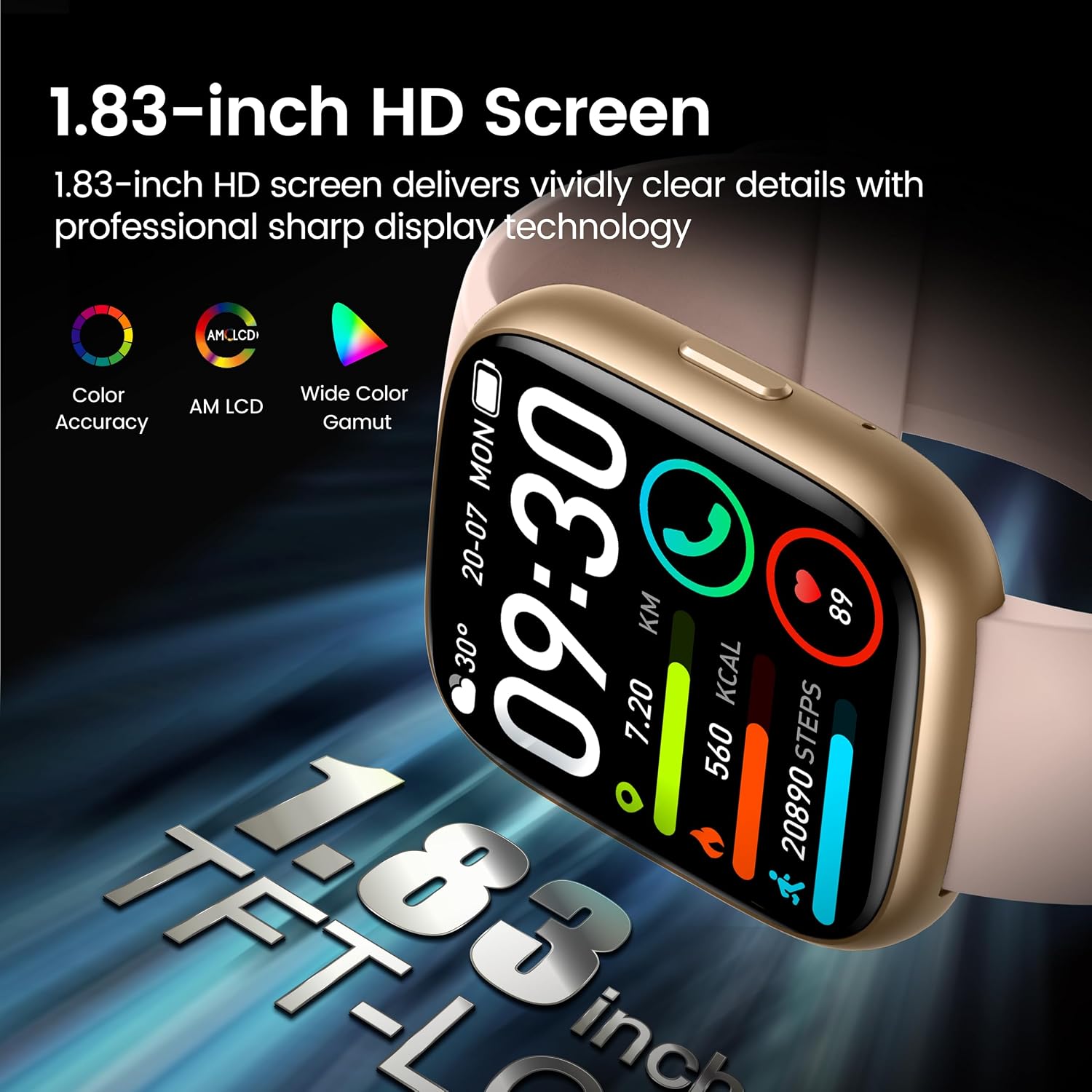 Detalle 2 de Alexa Smart Watch 1.83" HD Fitness Watch with Bluetooth Calling
