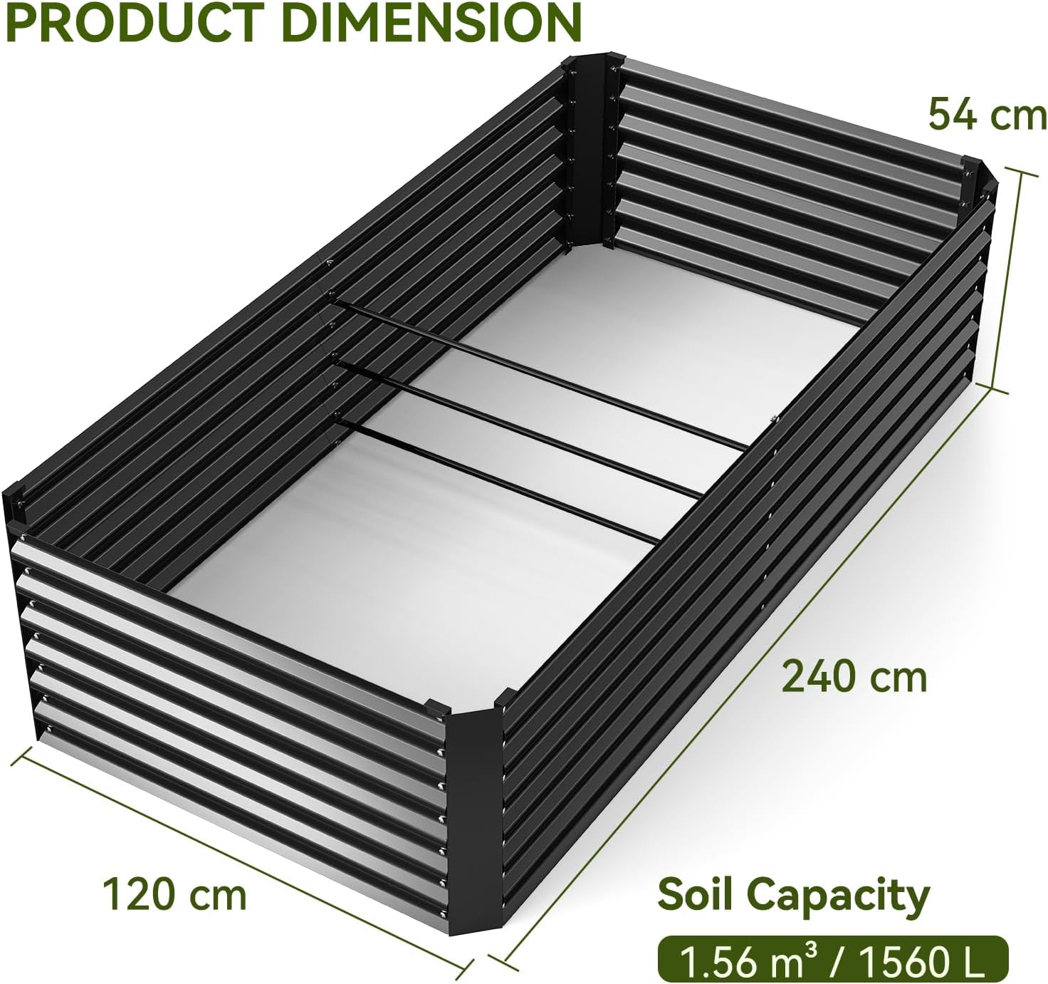 Thumbnail 5 de Ohuhu Hochbeet Metall 240x120 cm