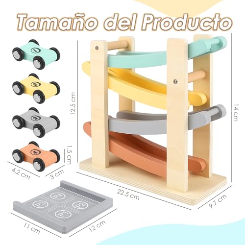 Detalle de Vanplay Pista de Coches Montessori de Madera para Niños 1–2 Años