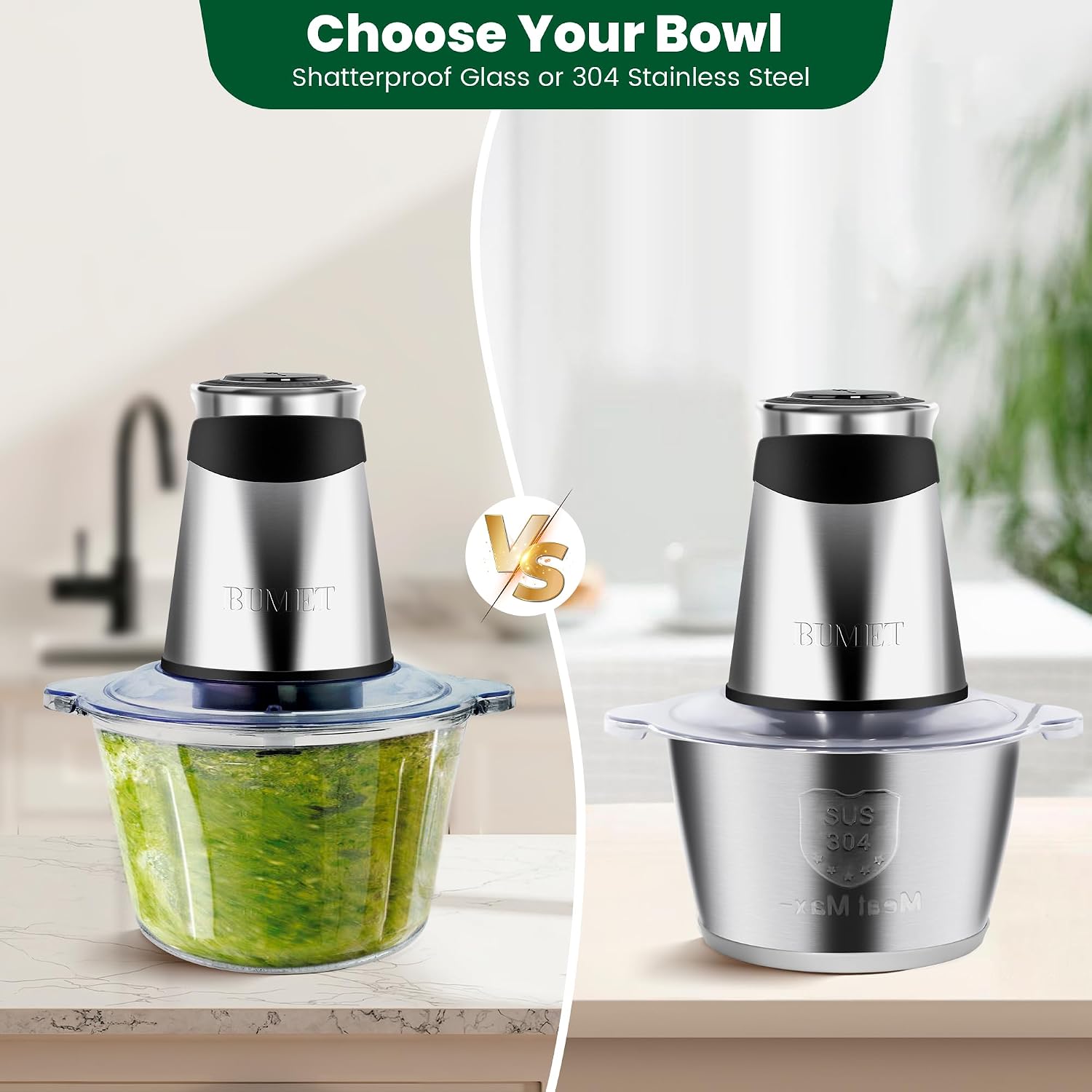 Thumbnail 4 de BUMET Electric food processor 500W with 8cup bowls 🍽