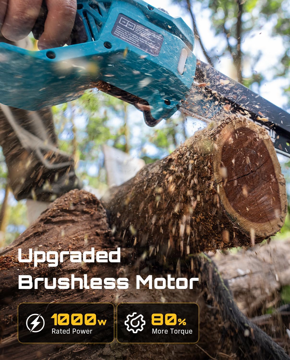 Detalle de Seesii M8 Boost 8-Inch Cordless Mini Chainsaw with Brushless Motor