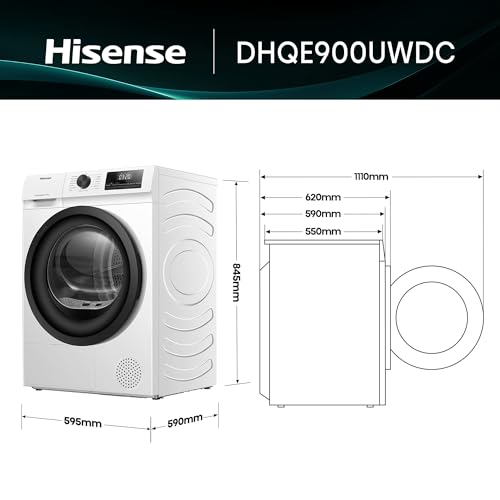 Thumbnail 1 de Hisense DHQE900UWDC: Secadora bomba de calor de 9 kg con secado rápido y finalización diferida