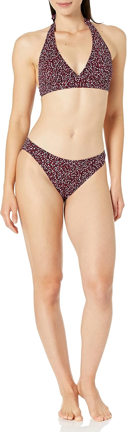 Detalle de Amazon Essentials Women's Light-Support Padded Tie Halter Bikini Top (Available in Plus Size)
