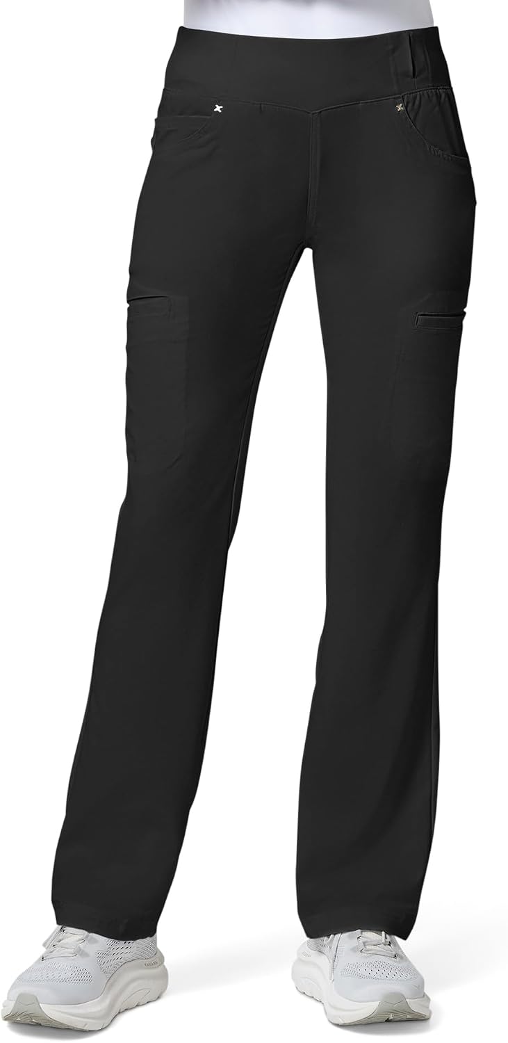 Cherokee Iflex CK002 Women's Straight-Leg Scrub Pants, 6 Pockets, 360° Stretch