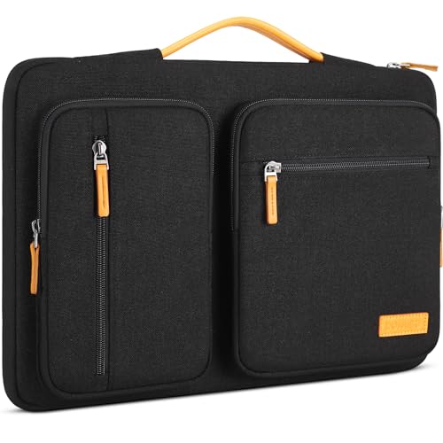 Detalle de DOMISO 15.6 inch Laptop Sleeve Case with Handle – Waterproof, Shockproof Protective Notebook Bag (Black)