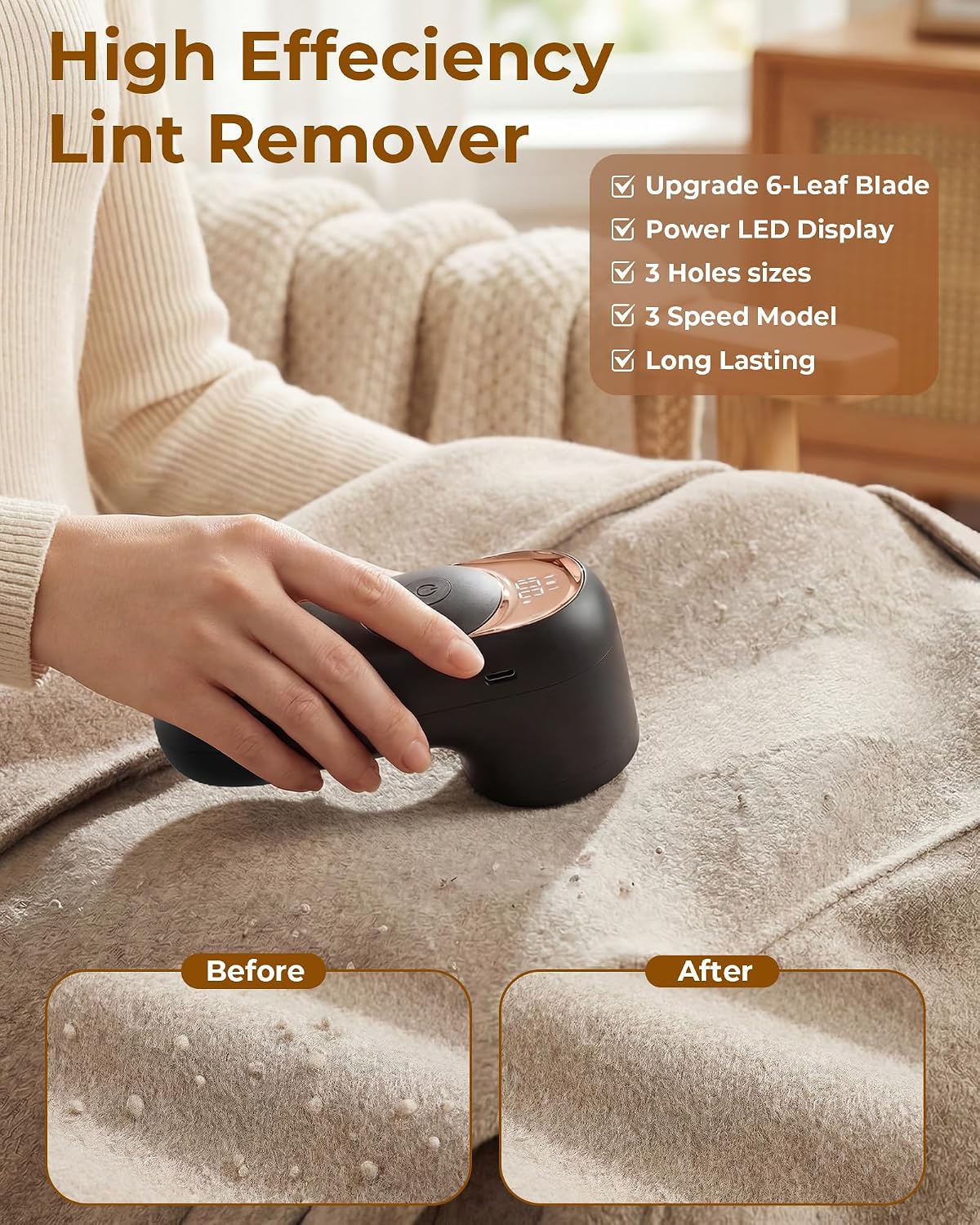 Detalle 2 de Lint Remover for Clothes with LED Display