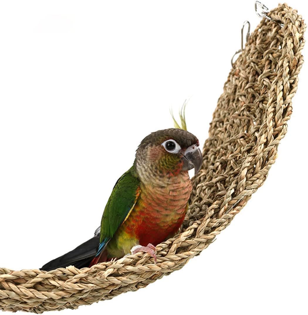 Detalle de ZYYRSS Bird Seagrass Mat 100 x 19cm: Natural Chew Toy and Perch for Parrots and Small Animals