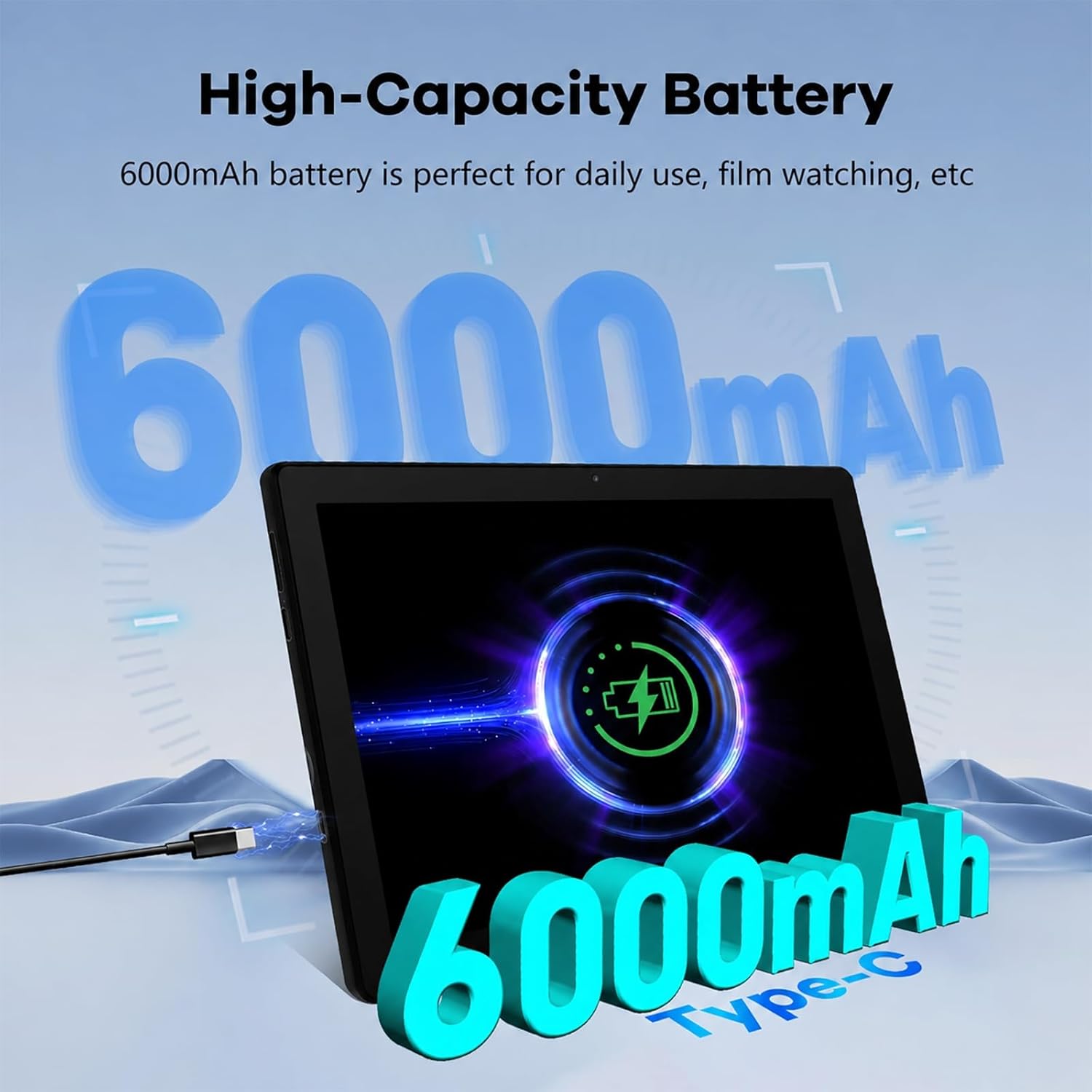 Detalle de Whitedeer Tablet 10 pollici Android 15 Octa-Core con Face ID, WiFi 6 e Widevine L1 (Nero)