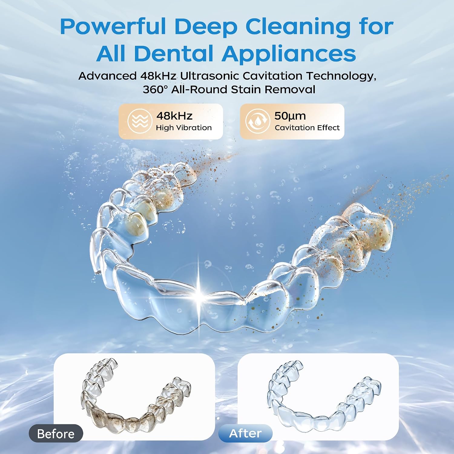 Detalle 2 de LOVELAB Ultrasonic Retainer Cleaner, 48 kHz, UV-C Light, 200 mL Tank