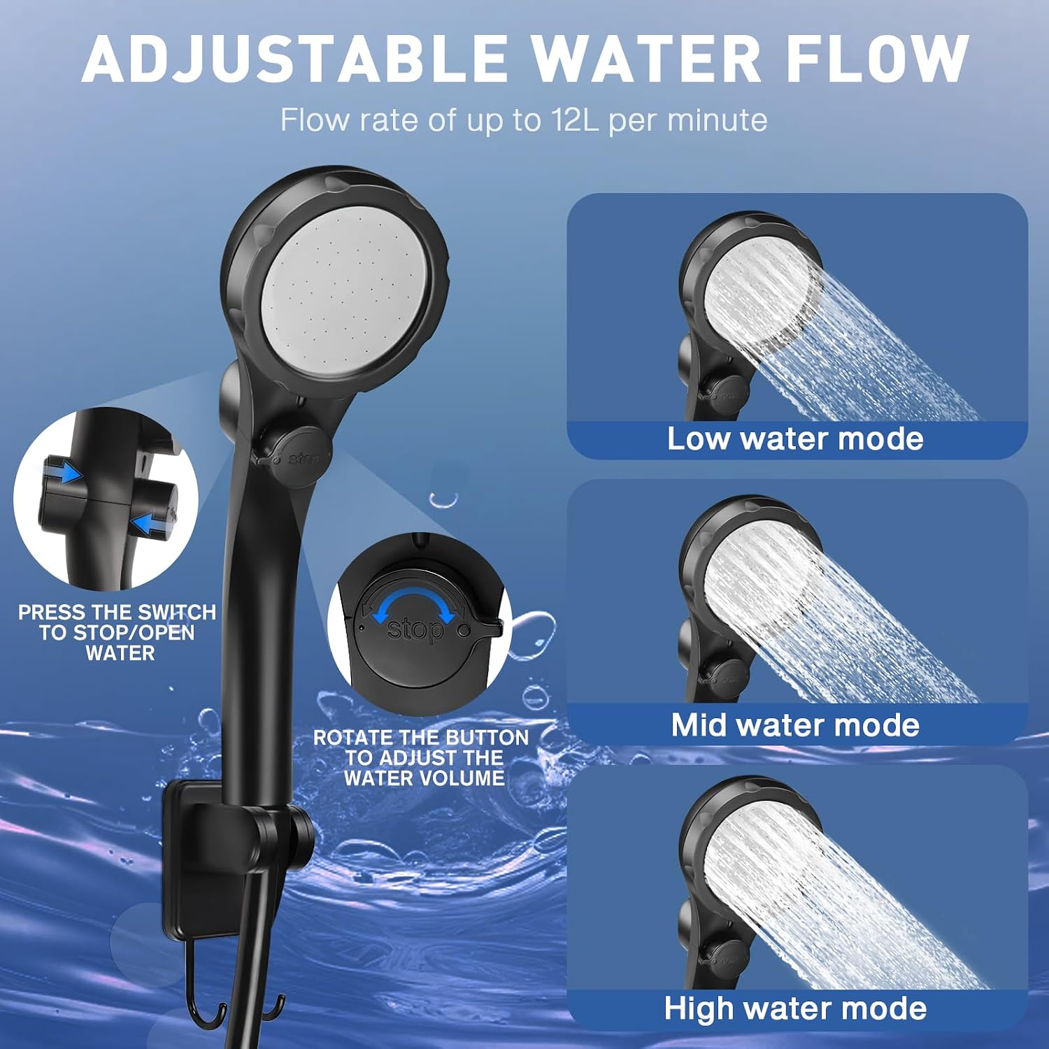 Detalle de MIAOKE Portable Camping Shower 7800mAh