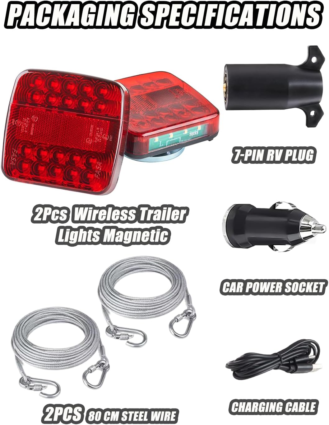 Thumbnail 6 de OOGGA Wireless Trailer Lights Magnetic: Portable, Battery-Powered LED Kit for Safe Towing
