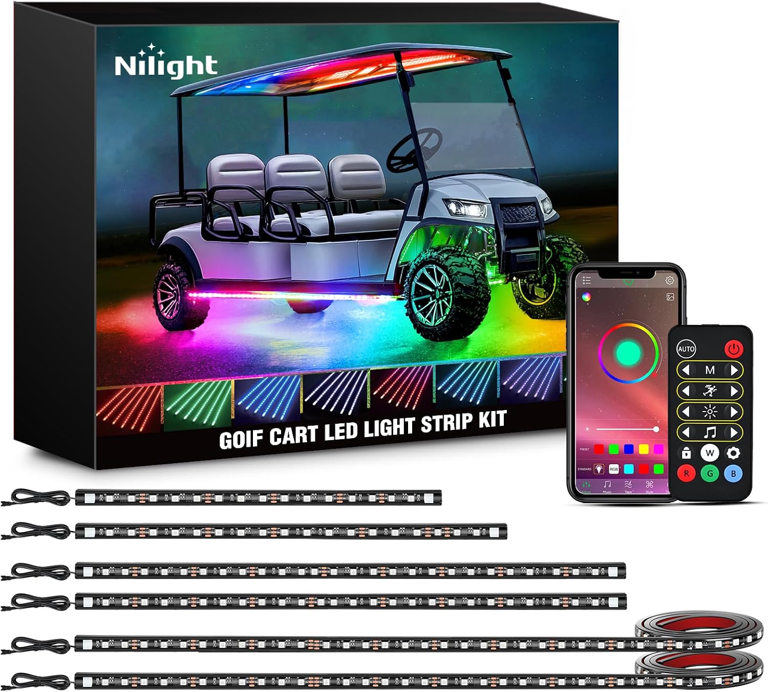 Detalle de Nilight 6PCS Golf Cart Underbody Light Kit