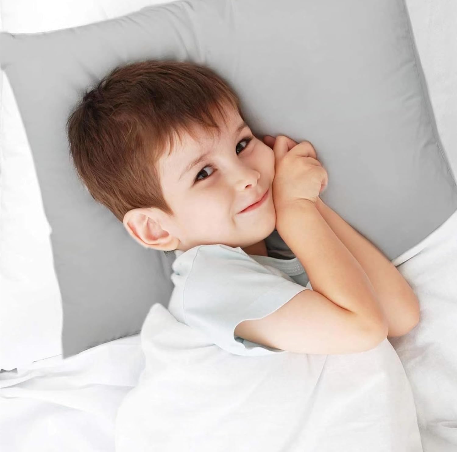 Detalle de SeClovers Toddler Pillowcases, 2-Pack, 13 x 18-Inch Cotton, Grey