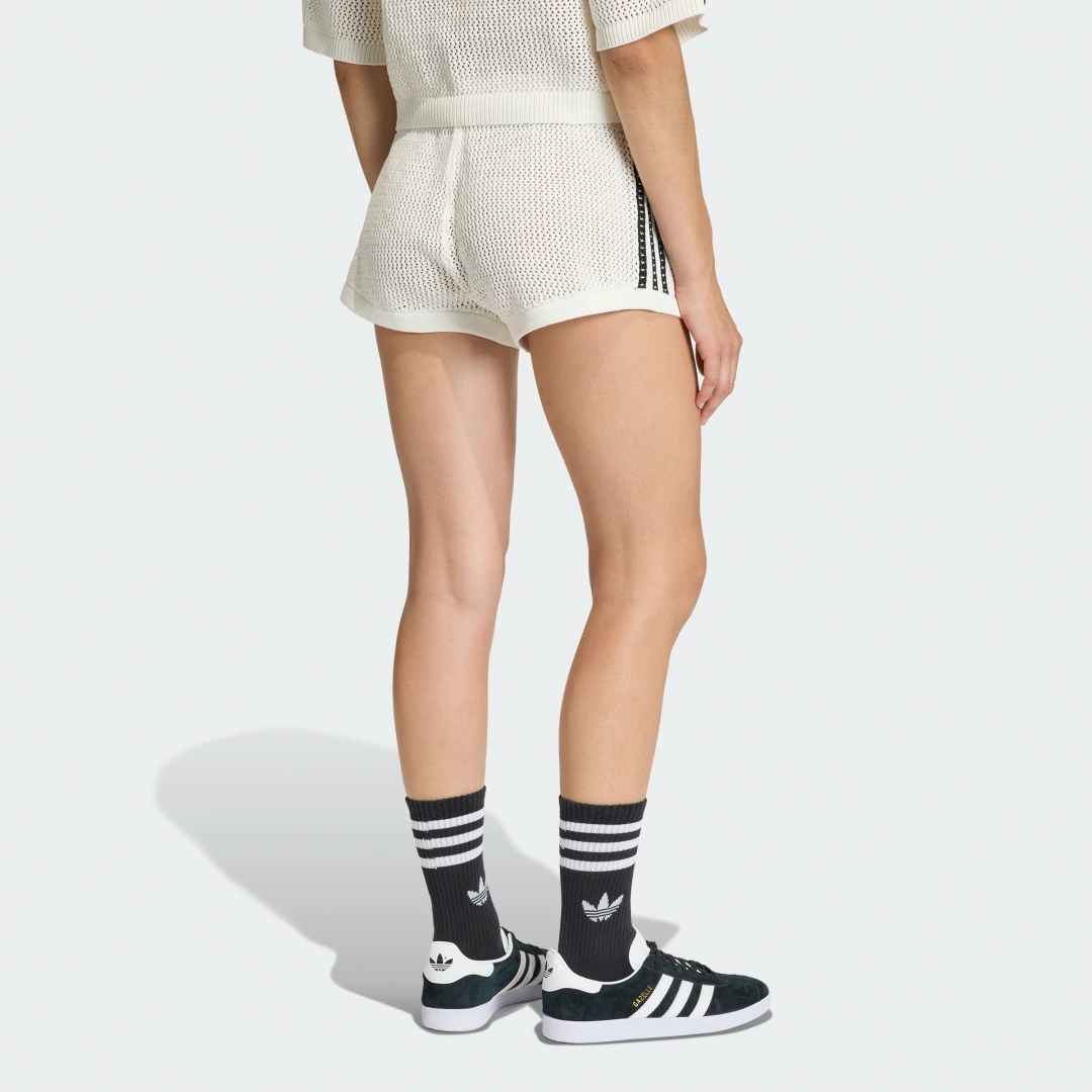 Thumbnail 1 de Pantalón corto de punto con ganchillo Adidas – Blanco