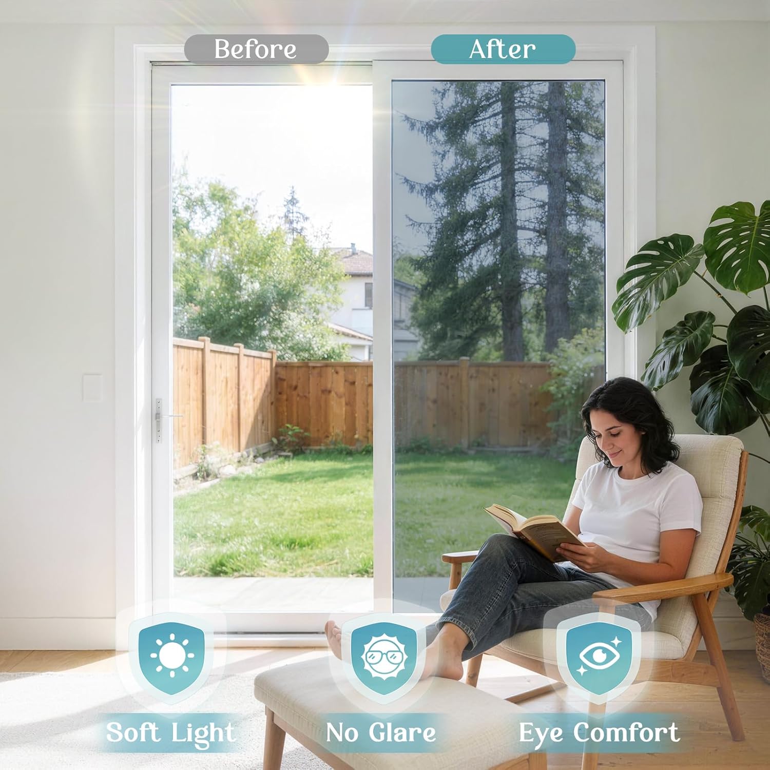 Thumbnail 2 de Haton Heat Reflective Window Film Privacy for Glass Windows – 90x200cm