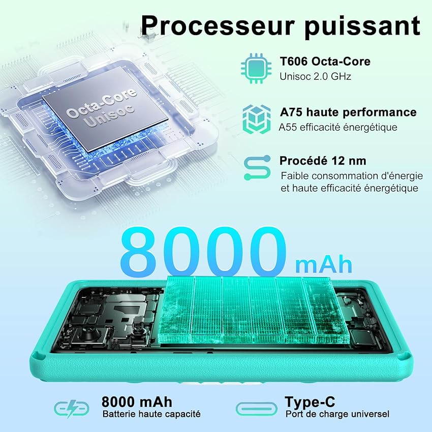 Thumbnail 6 de Dghrti Tablette 11 pouces Android 15, 8000 mAh ⚙
