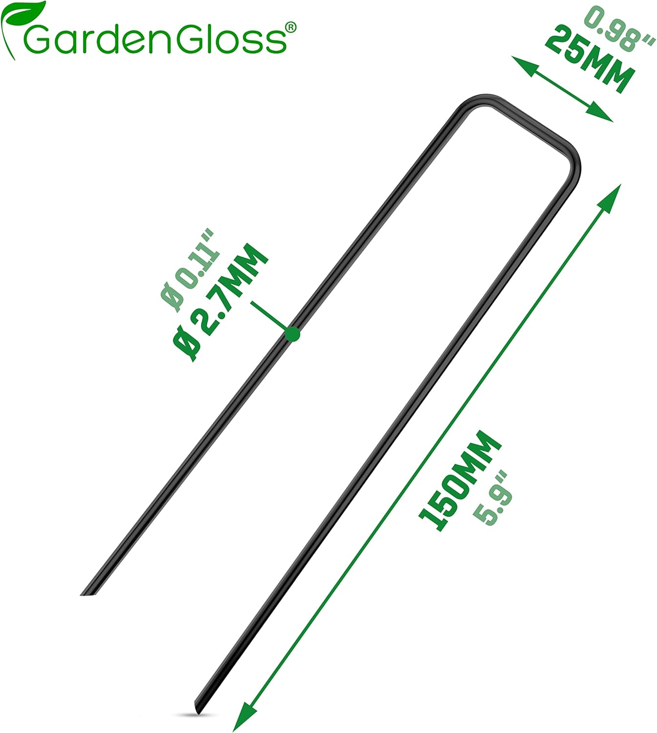 Thumbnail 6 de GardenGloss Sardines de Fixation en Acier (100 Pièces) – Piquets de Jardin, 150 mm x 25 mm, Ø 2,7 mm