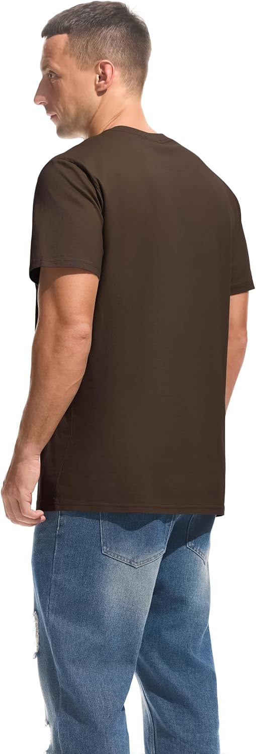 Detalle de VEIISAR Herren T-Shirt 210 GSM – 100% Baumwolle (vorgewaschen), klassisches Basic in Uni-Farbe