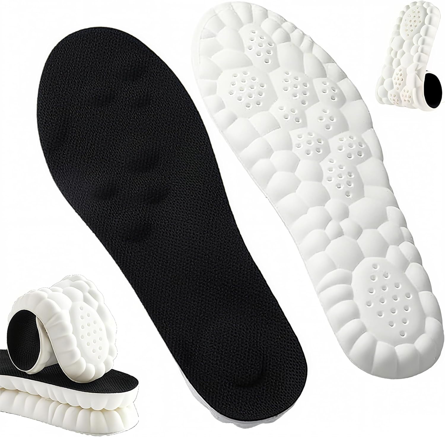 Detalle de Giwytey 4D Cloud Insoles, Memory Foam Inserts with Arch Support, Black