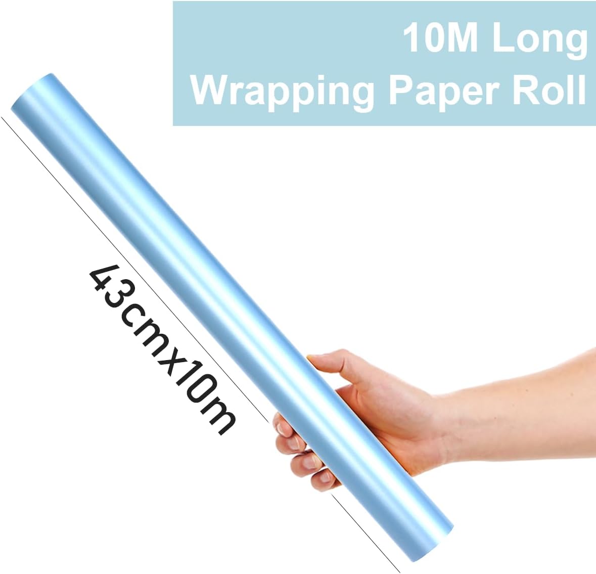 Thumbnail 1 de Sky Blue Wrapping Paper Roll 43cm x 10m