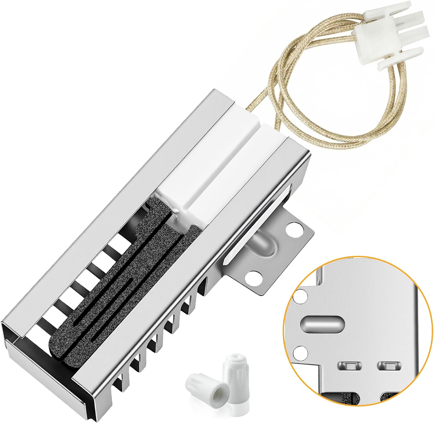 Detalle de Vypart DG94-00520A Gas Range Oven Igniter with Connector and Ceramic Nuts