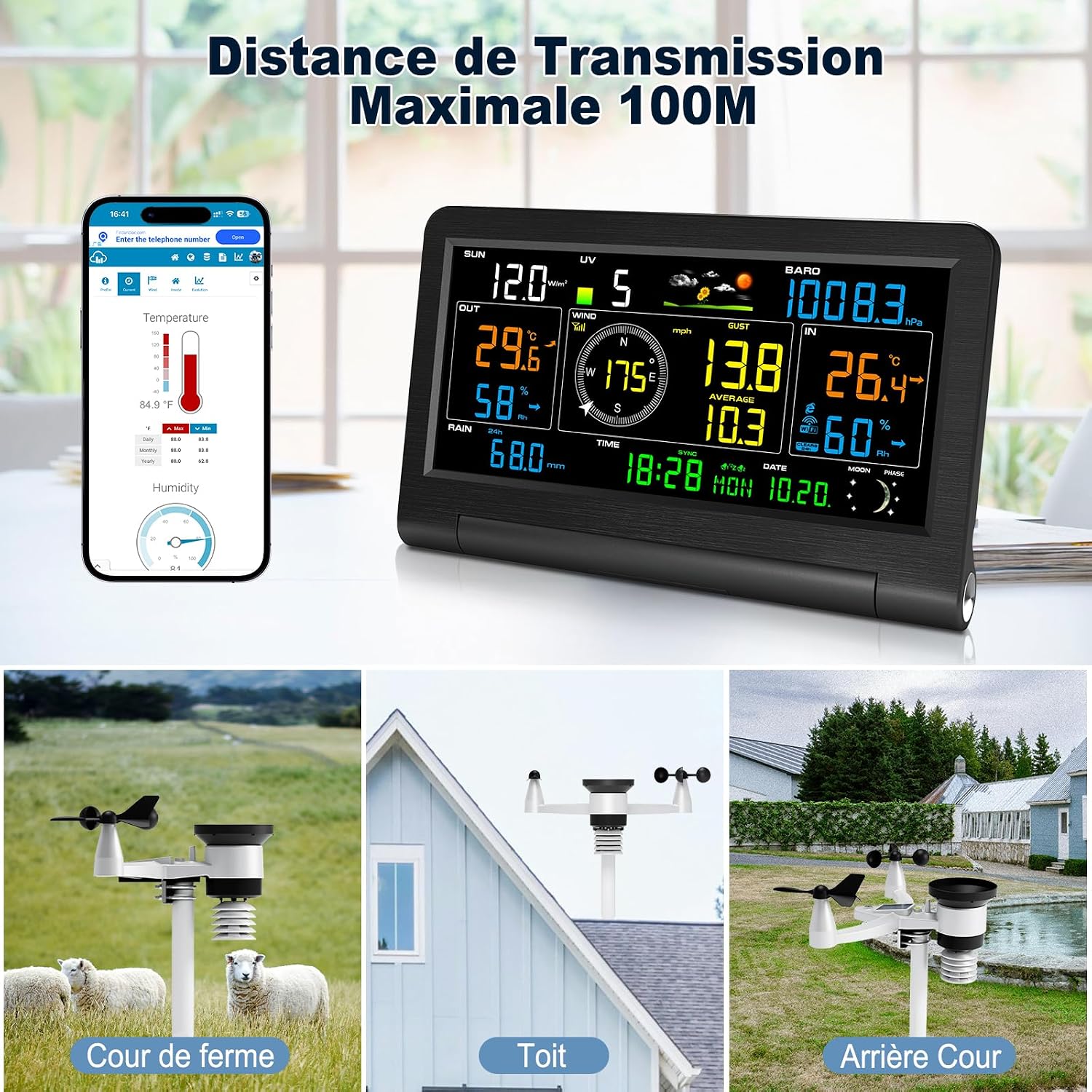 Thumbnail 4 de Urageuxy Station Météo Connectée 14-en-1
