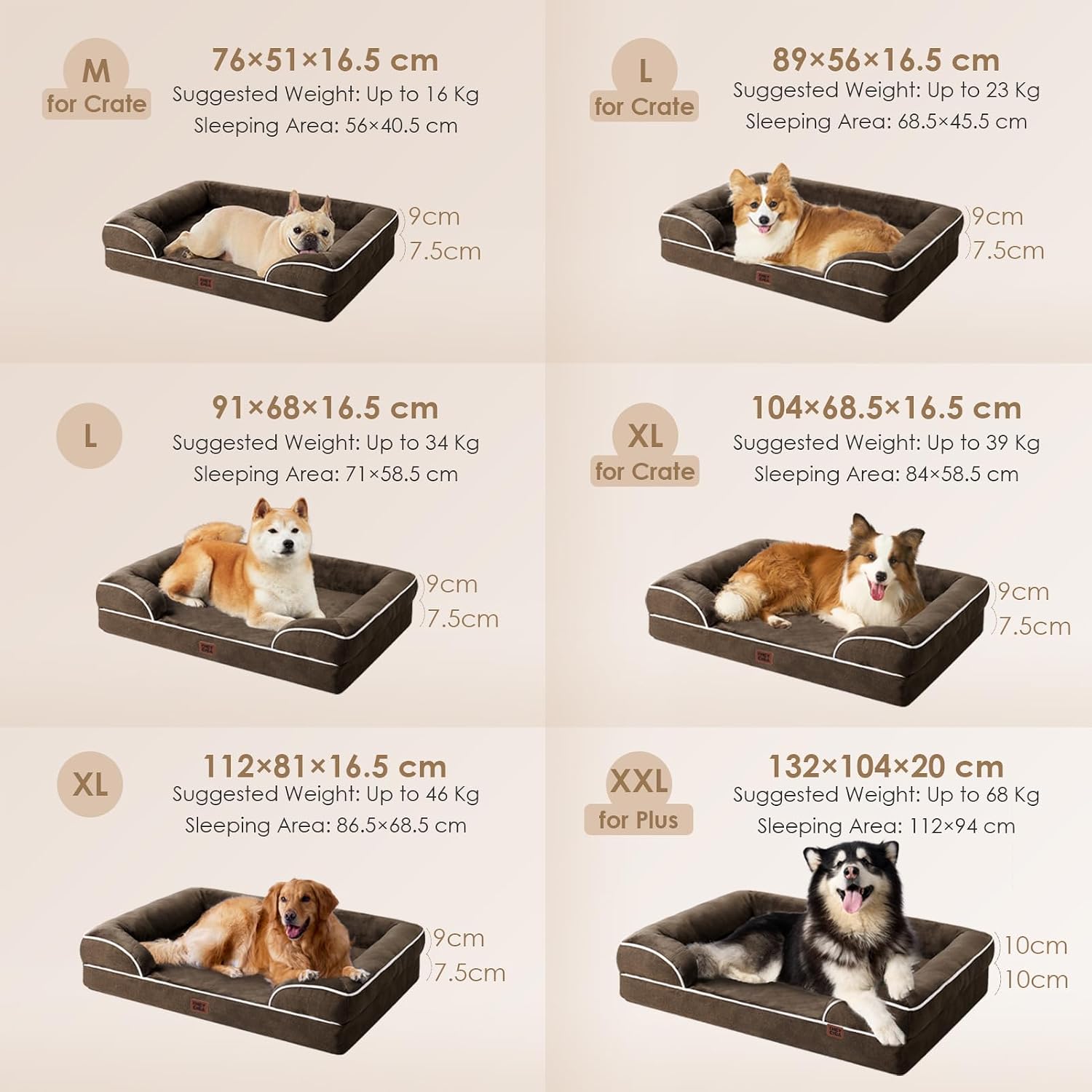 Thumbnail 4 de EHEYCIGA Orthopädisches Hundebett 132x104cm