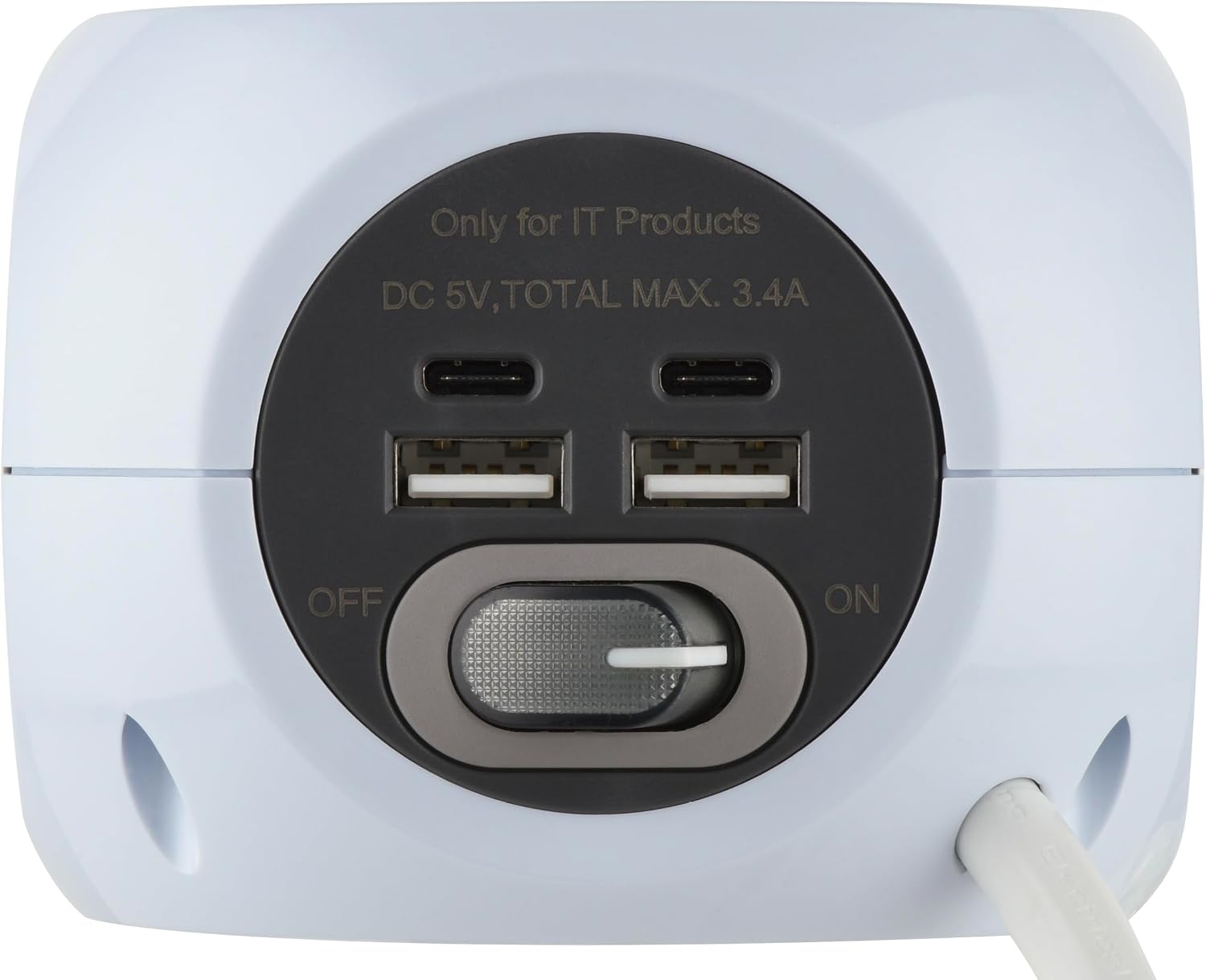 Detalle 2 de Electraline 62079 Mini Cube – listwa z ładowarką Qi, 3 gniazdami i 3 portami USB