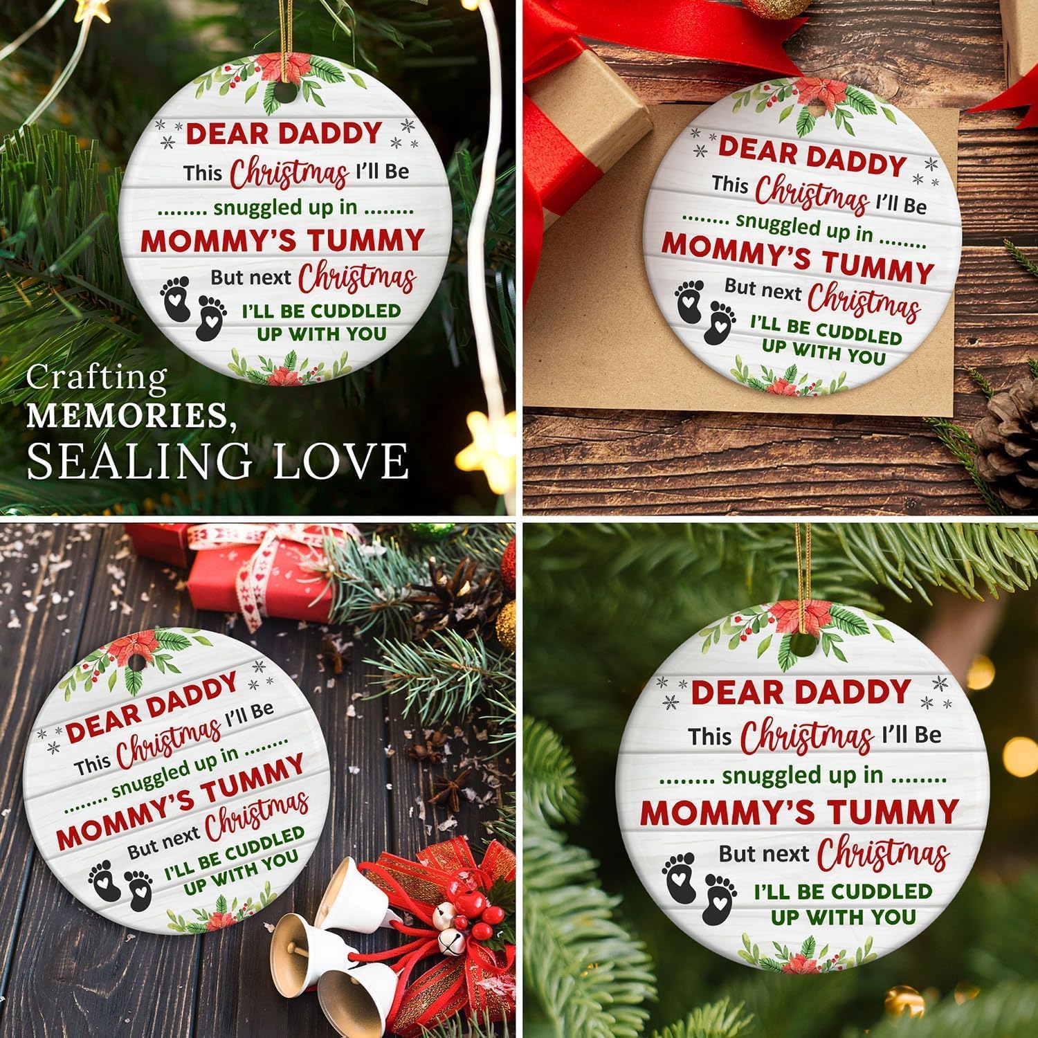 Detalle 2 de Kapyiupo Bumps First Christmas Ornament 2026 for New Dads, Two-Sided