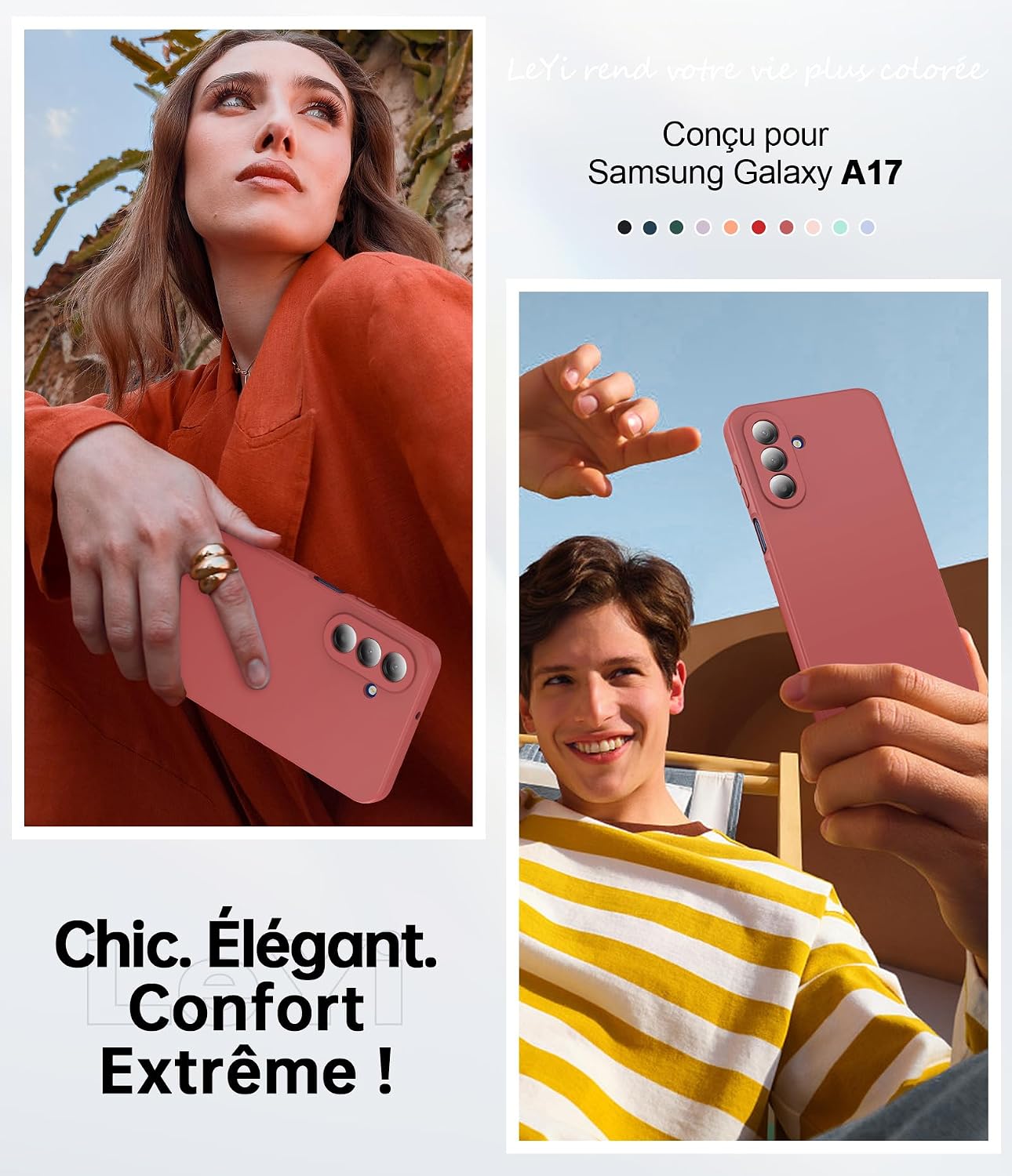 Thumbnail 6 de Coque LeYi pour Galaxy A17 5G, anneau en silicone