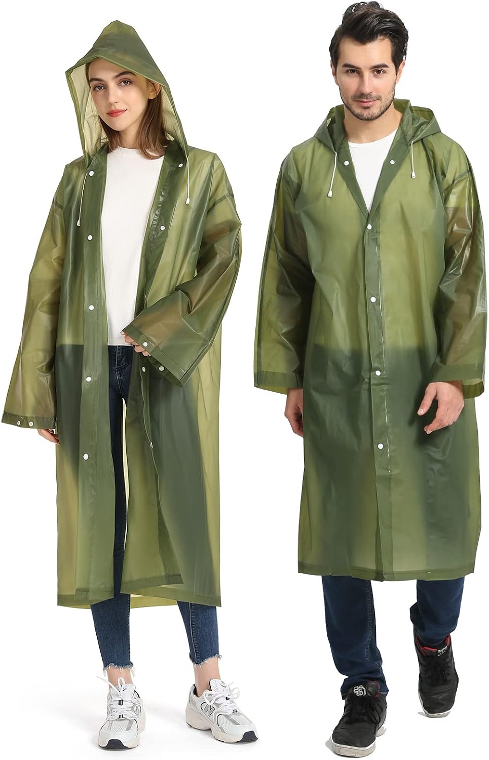 Thumbnail 6 de Opret Regenponchos 2er-Set: Durchsichtiger, wiederverwendbarer EVA-Regenmantel (unisex) für Wandern, Radfahren, Camping