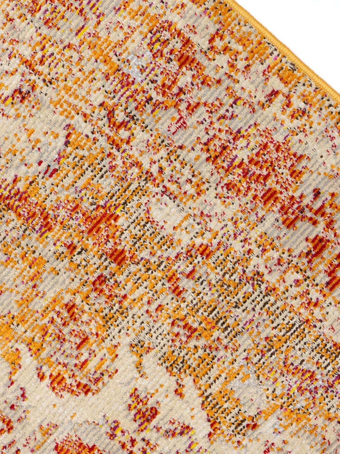 Detalle de RugVista Nadia vintage tapijt 200 x 200 cm, oranje, middelhoge pool
