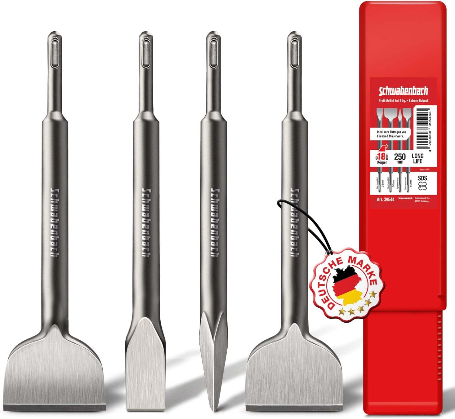 SCHWABENBACH SDS PLUS Meißel Set 4tlg 250mm