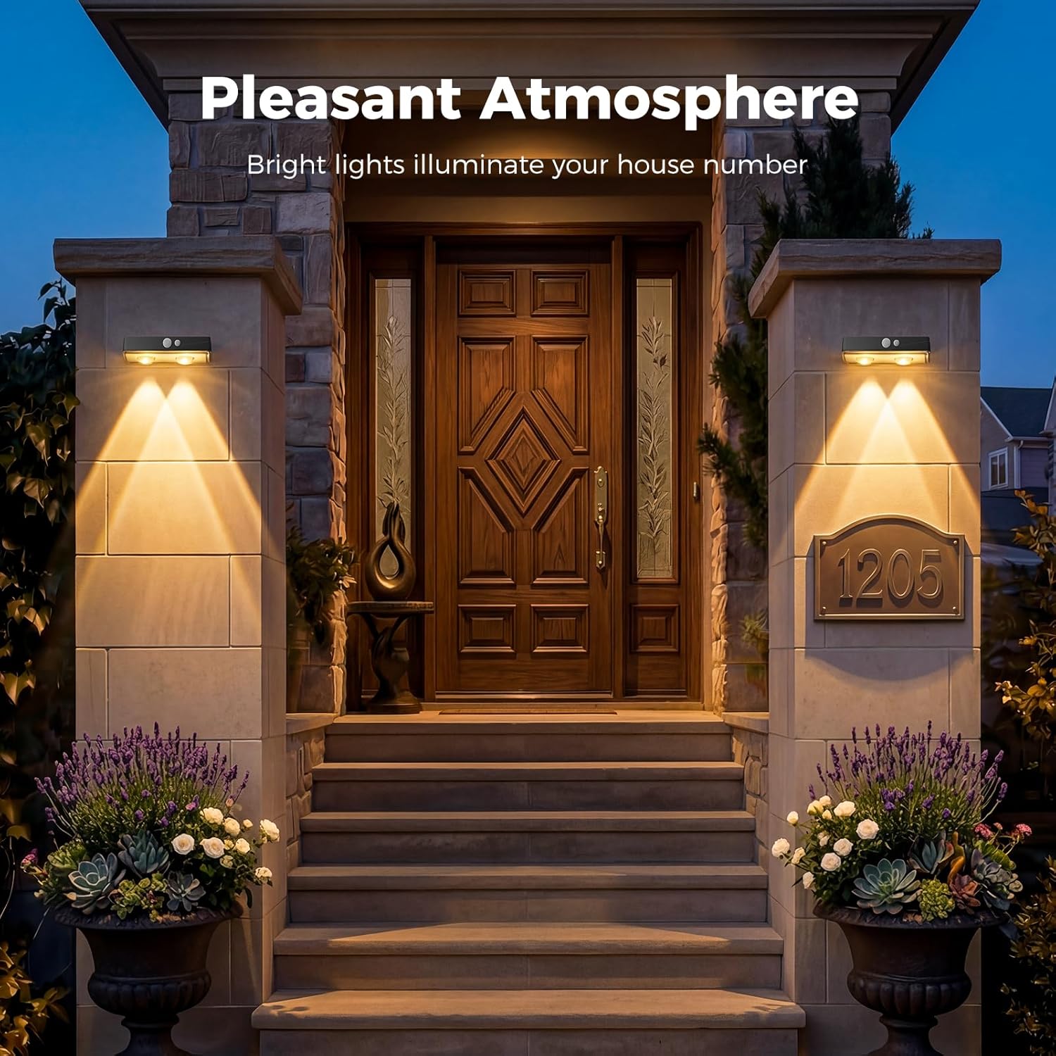 Thumbnail 2 de Kolpop Solar Fence Lights Outdoor Garden (4 Pack) – Solar Motion Sensor Wall Lights with 3 Modes