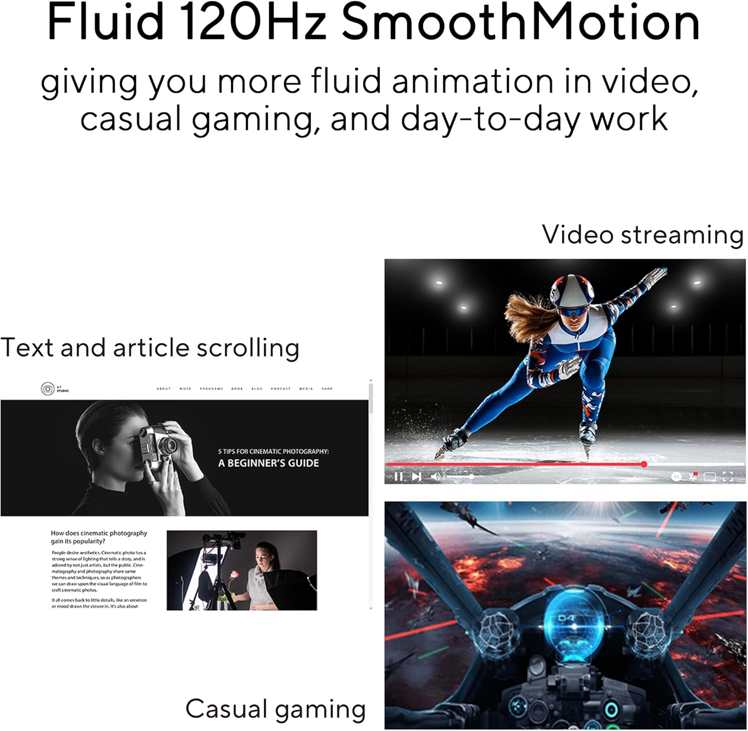 Thumbnail 3 de ASUS VA249QG 24" 1080P Eye Care Monitor (VA249QG) with 120Hz, Adaptive-Sync, IPS, and Speakers