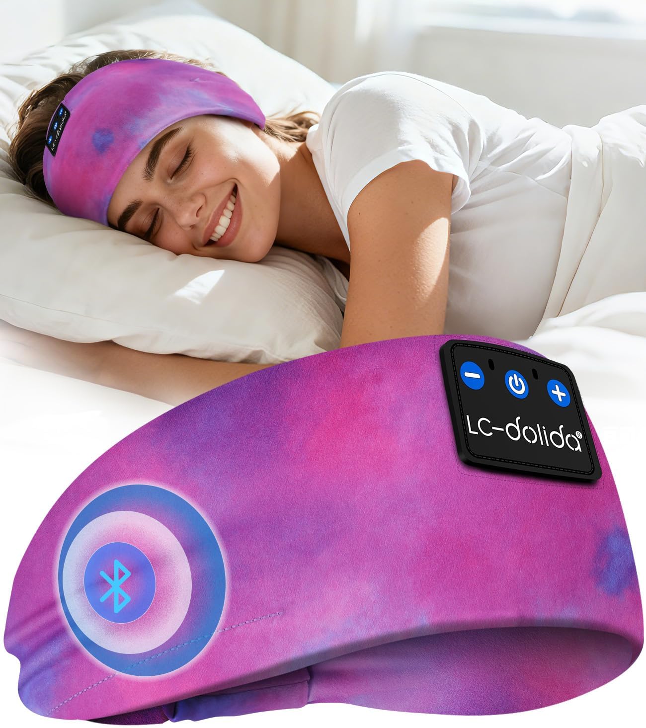 Detalle de LC-dolida Sleep Headphones Bluetooth headband 15H