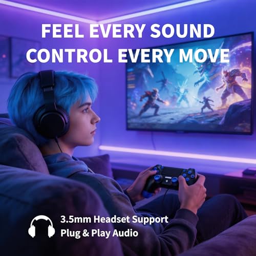 Thumbnail 7 de Mando Inalámbrico BJXOZ para PS4/PC: precisión, vibración y panel táctil con audio de 3,5 mm