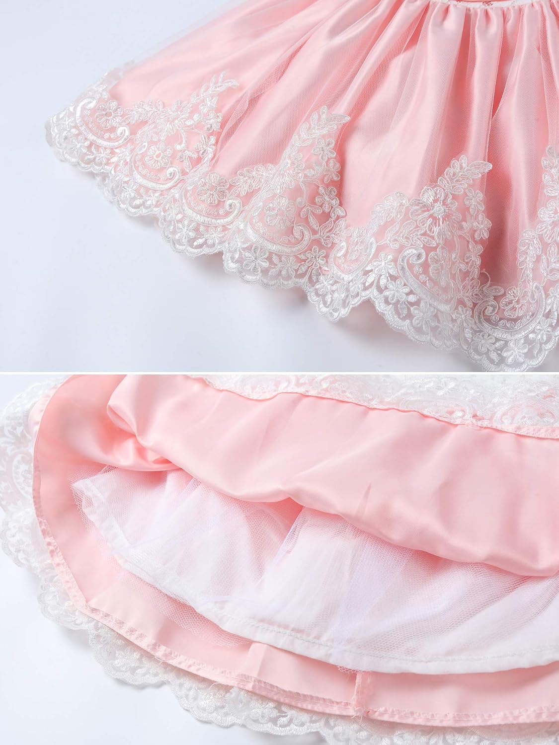 Thumbnail 5 de LZH Baby Girls Ruffle Lace Backless Dress with Headwear