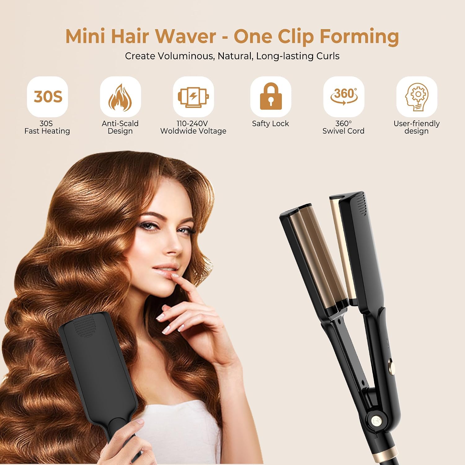 Thumbnail 2 de UKLISS Welleneisen Pro Mini – Mermaid Waves in Micro-Locken für Anfänger