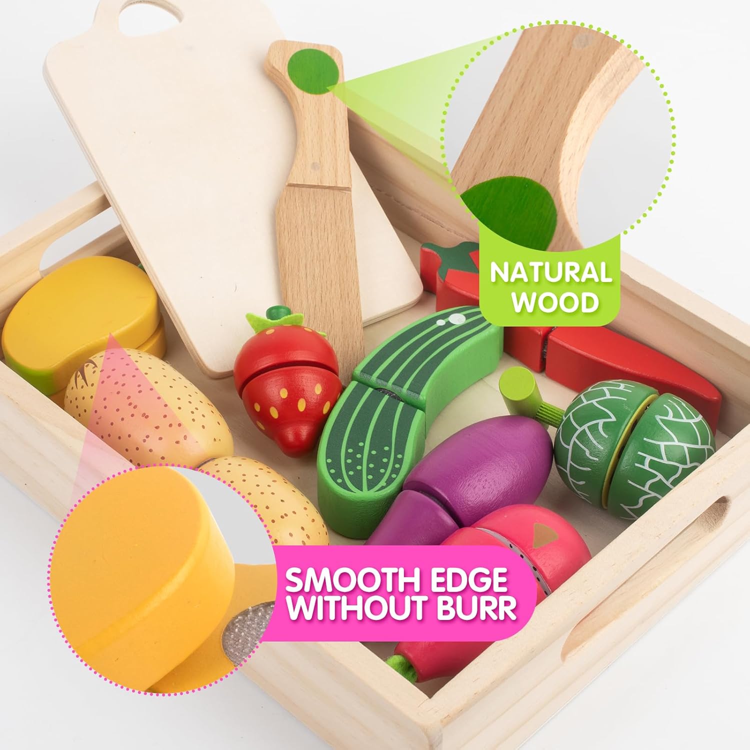 Thumbnail 5 de Fruits et Legumes Jouets en Bois 10 pièces