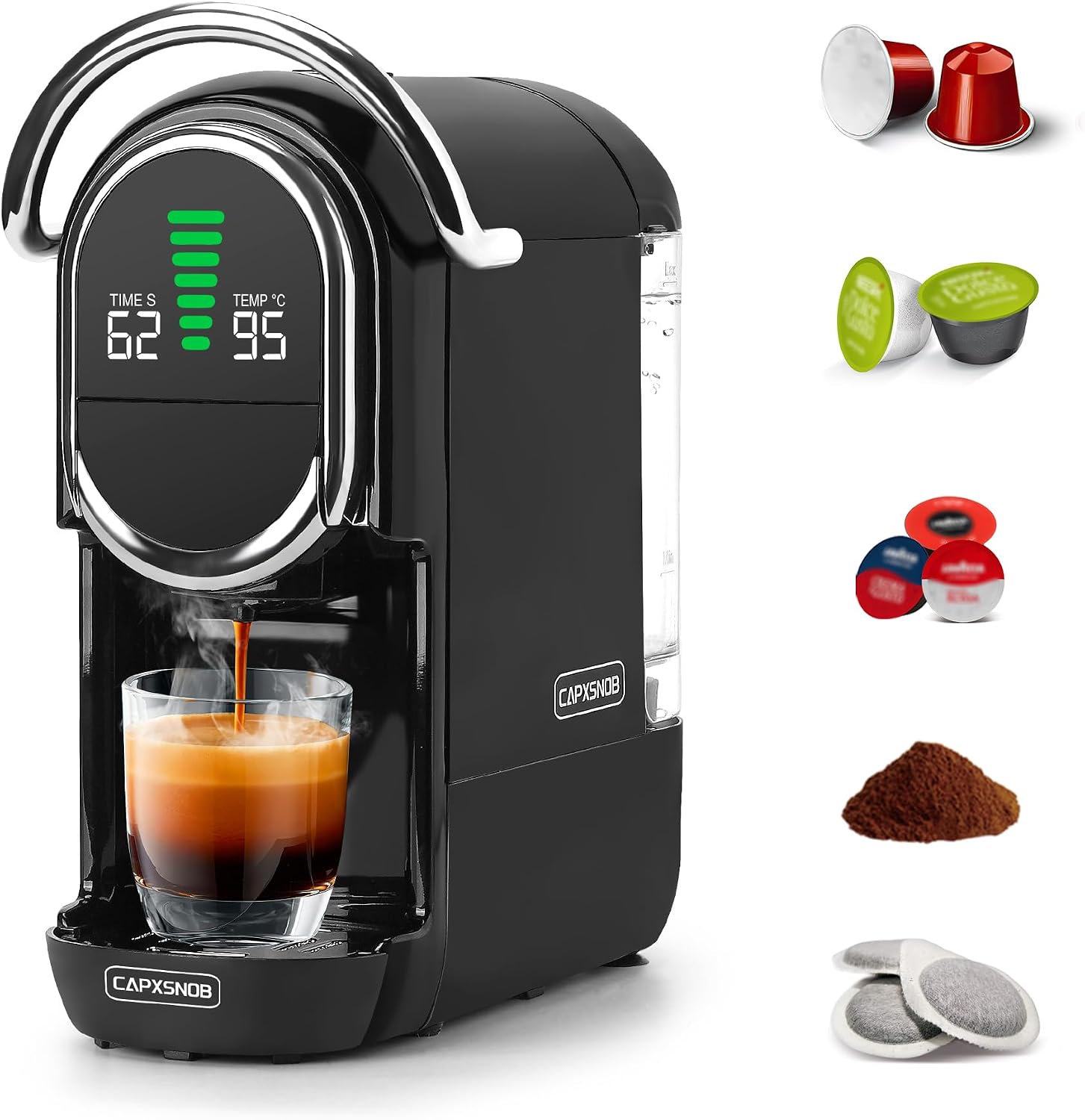 Thumbnail 1 de Magician1 Mini 5in1 Kapselmaschine für Nespresso & Co. (20 bar, 1450 W, LED-Display, Heiß-/Kalt-Modus)