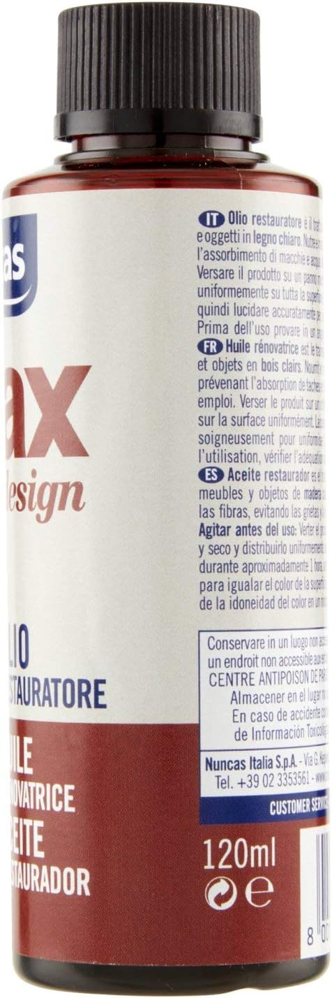 Detalle de Nuncas Livax Mobili&Design Olio Restauratore Legni Chiari - 120 ml